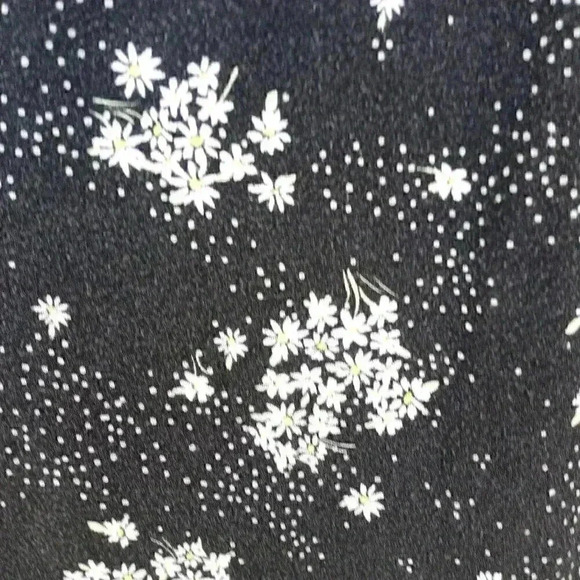 SO black floral print knit smocked off the shoulder flowy swing mini dress sm - Picture 5 of 7